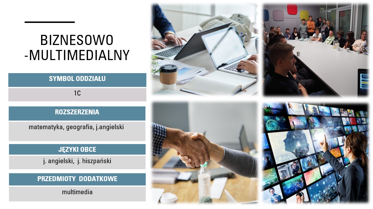 Grafika promującą profil biznesowo-multimedialny